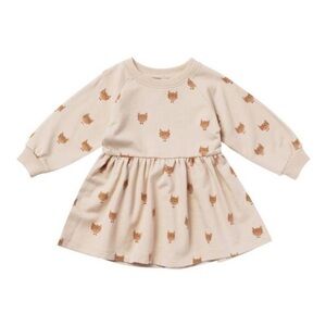 Rylee & Cru Infant Tan Cool Cats Sweatshirt Dress Long‎ Sleeve Size 6-12 Months